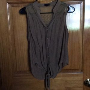 Brown button down tank